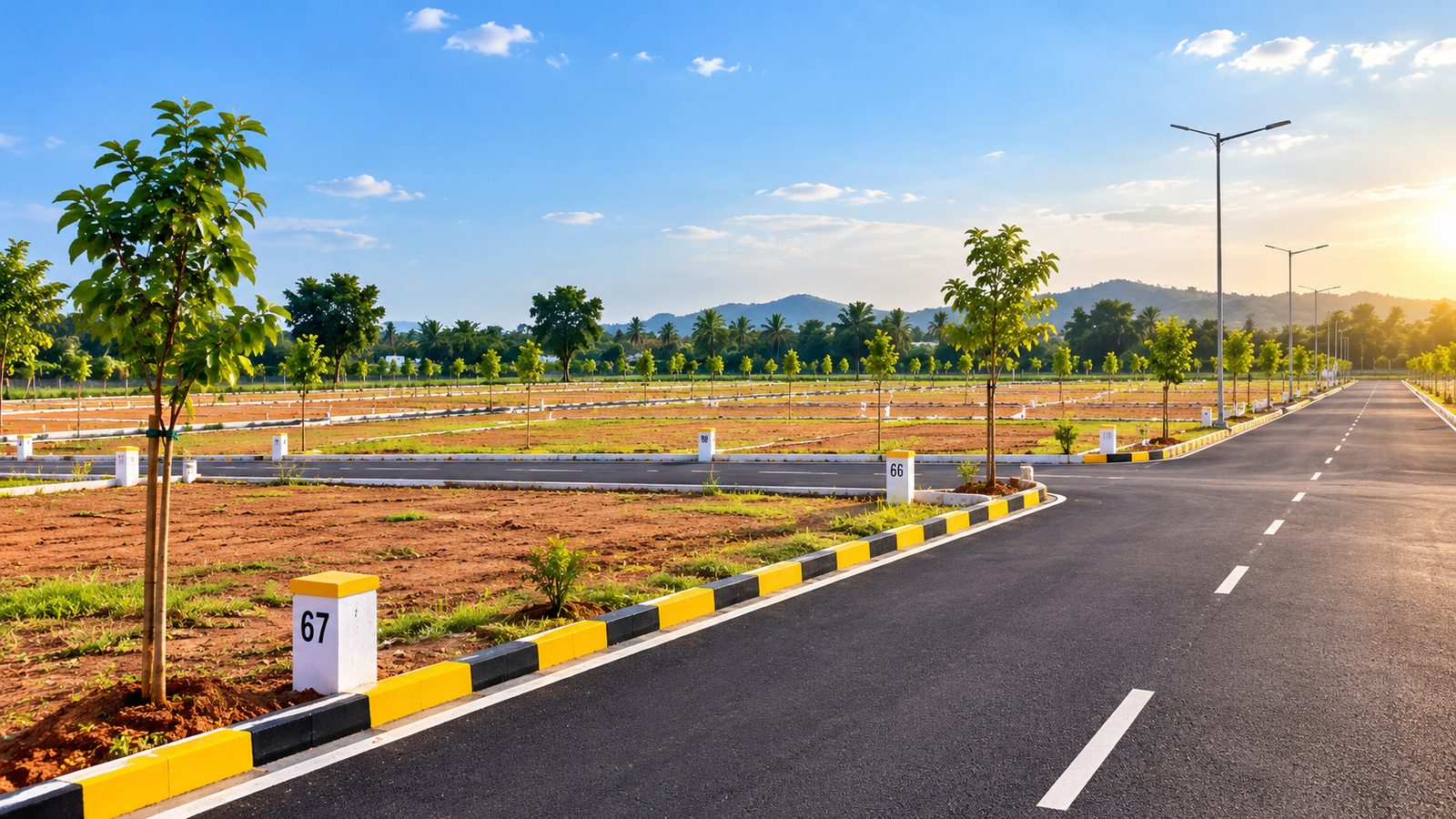 Sample photo of vacant land plots beside a road